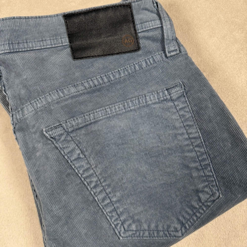 Adriano Goldschmied AG Tellis Pants Mens 31x34 Blue Grey Modern Slim Corduroy